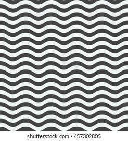 Vector abstract black and white waves seamless pattern. wavy line texture. 