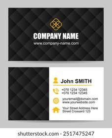 Vector abstract black, yellow and white business card template