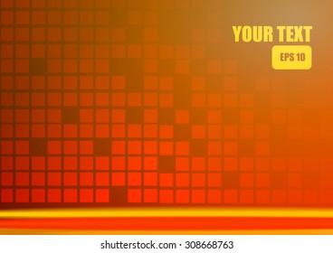 Vector : Abstract blocks with red and orange background