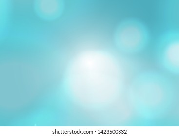Vector abstract blue background with blur bokeh light effect.
