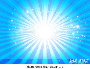 Vector abstract blue  background burst illustration - Background blue circular illustration vector