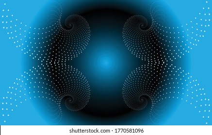 Vector Resumen de fondo azul con círculos, fondo espiral.