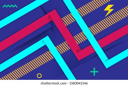 Vector abstract blue background  design. Modern dynamical colored forms and line abstract background.