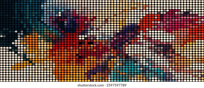 Vector abstract blue background frame of geometric shapes. Circular ornament. Pattern of dots, particles, molecules, fragments. Poster for technology, medicine, presentations, business.