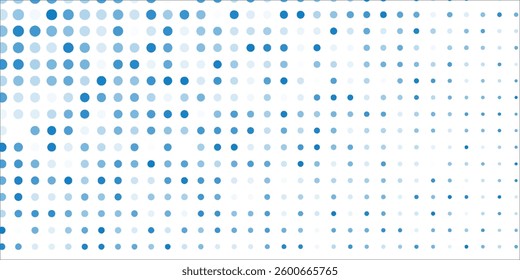 Vector abstract blue background frame of geometric shapes. Circular ornament. Pattern of dots, particles, molecules, fragments. Poster modern