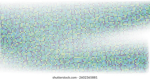 Vector abstract blue background frame of geometric shapes. Circular ornament. Pattern of dots, particles, molecules, fragments. Poster modern