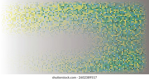 Vector abstract blue background frame of geometric shapes. Circular ornament. Pattern of dots, particles, molecules, fragments. shapes art