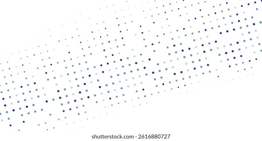 Vector abstract blue background frame of geometric shapes. Circular ornament. Pattern of dots  particles  molecules  fragments. Poster for technology abstract modern simple