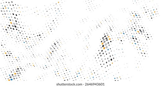 Vector abstract blue background frame of geometric shapes. Circular ornament. Pattern of dots, particles, molecules, fragments. Poster for technology, medicine, presentations, business.