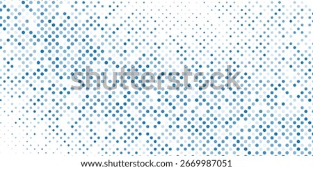 Vector abstract blue background frame of geometric shapes. Circular ornament. Pattern of dots, particles, molecules, fragments. Poster for technology modern