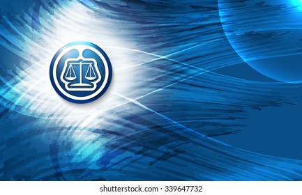 Vector abstract blue background and lawyer symbol