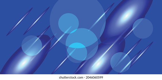 Vector Abstract blue background, Modern science, futuristic, energy technology concept and art. Digital image of stripes lines with blue light, motion over dark blue background