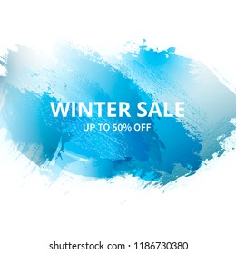 Vector abstract blue background. Sale template. Discount banner. Christmas sales. Winter background.