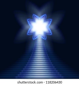 Vector abstract blue background in the shape of a Christmas tree