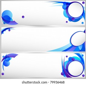 Vector of abstract blue banner set