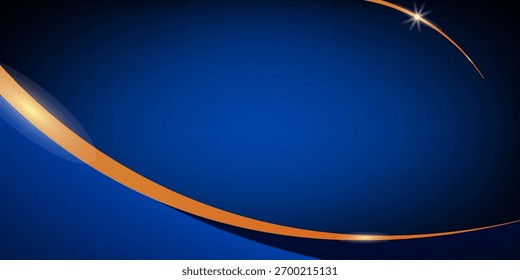 Vector abstracto, fondo de color negro azul, patrón de línea de oro de onda de lujo, ilustración de Diseño gráfico moderno para invitar, premium, Plantilla Vip, Anuncio de negocios o fondo de tecnología futurista