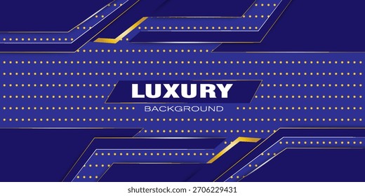 Vector abstracto, fondo de color azul-negro, patrón de línea de oro de onda de lujo, ilustración de Diseño gráfico moderno para invitar, premium, Plantilla Vip, Anuncio de negocios o fondo de tecnología futurista