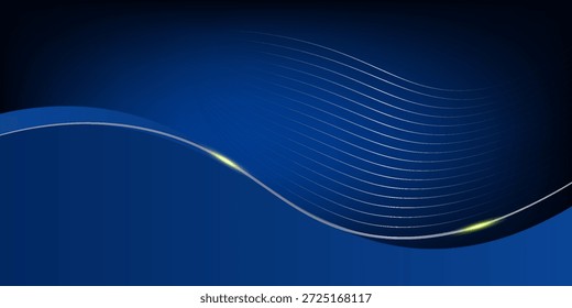 Vector abstract, blue black color background, luxury wave gold line pattern, Illustration modern graphic design for invite, premium, Vip template, business banner or futuristic