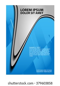 Vector abstract blue black curved space vector background illustration 