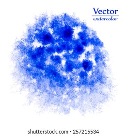 Vector abstract blue blots. Bright ink design spots isolated on white. Abstract paint illustration. Liquid. Space style. Background for banner, card, poster, poster, identity,web design.