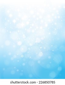 Vector abstract blue bokeh stars background.