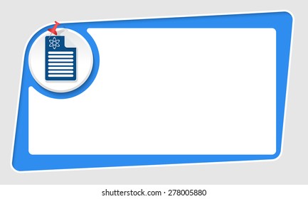 vector abstract blue box and pushpin and science symbol