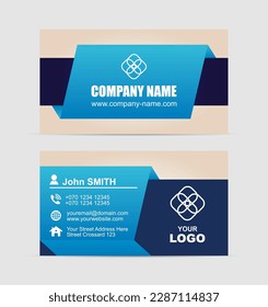 Vector abstract blue business card template