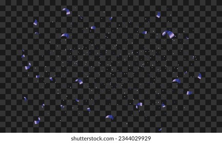 Vector abstract blue confetti decorative transparent background vector.