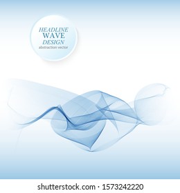 Vector Abstract blue curved lines background. Template brochure design