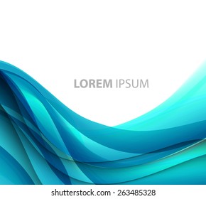 Vector Abstract blue curved lines background. Template brochure design 