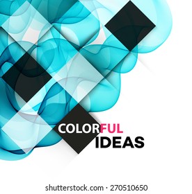 Vector Abstract blue curved lines background. Template brochure design.