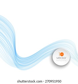 Vector Abstract blue curved lines background. Template brochure design.