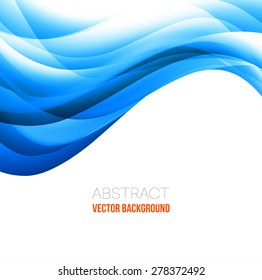 Vector Abstract blue curved lines background. Template brochure design