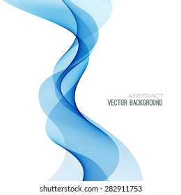 Vector Abstract blue curved lines background. Template brochure design