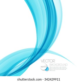  Vector Abstract  Blue curved lines background. Template brochure design. 