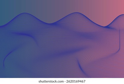 Vector abstract blue digital blend wave lines and technology background. Modern blue flowing wave lines and glowing moving lines. Futuristic technology and sound wave lines background