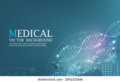 Vector abstract blue DNA concept.Medical futuristic image.