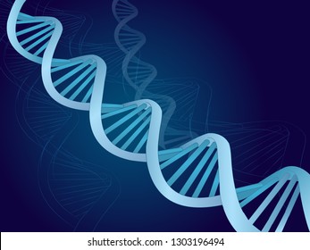 Vector abstract blue DNA with shallow depth of field. 