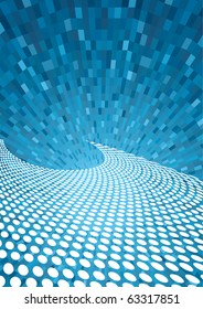 Vector abstract blue dots shine background