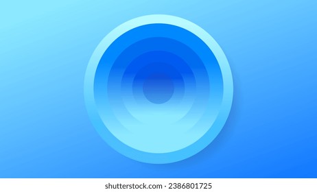 Vector Abstract Blue Gradient Background 3D Deep Glowing Circular Portal Holes futuristic technology