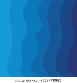 Vector abstract blue gradient background with smooth, flowing, organic shapes. The design features a layered effect with varying shades of blue. Illustration