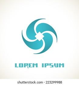 Icono azul abstracto vectorial. Firma para la plantilla de diseño del logotipo. Ilustración decorativa original para impresión, web
