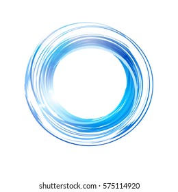 Vector abstract blue light circle on white background. Can be used for web, print, logo sign and other designs