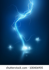 Vector abstract blue lightning flash background.