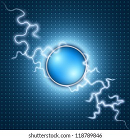 Vector abstract blue lightning flash background.