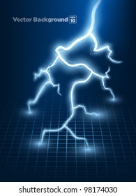 Vector abstract blue lightning flash background.