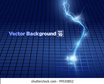 Vector abstract blue lightning flash background.