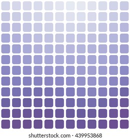 Vector abstract blue mosaic background with rounded square tiles over white, square format.