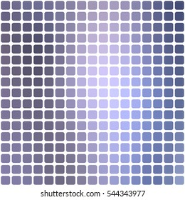 Vector abstract blue mosaic background with square tiles over white, square format.