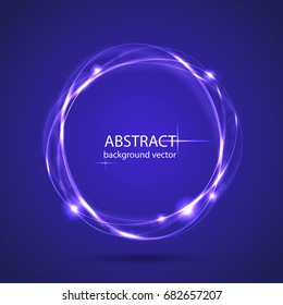 Vector abstract blue motion light effect background. Composition blurry particles and has bright lights.